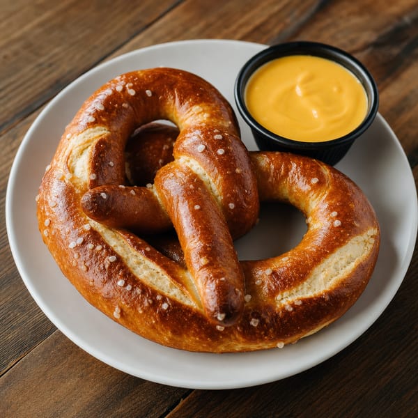 Beer Pretzel with Cheese Sauce